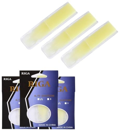 FUANA 3er-Pack Blätter für Altsaxophon aus Kunstharz, Stärke 1,5/2,0/2,5, feuchtigkeitsbeständig, Anfänger