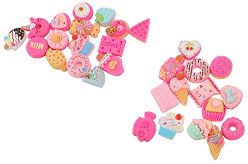 Julihai Lot de 30 Desserts Assortis de Breloques Alimentaires Exquises, pour les Filles et les Collègues, Projets de Bricolage