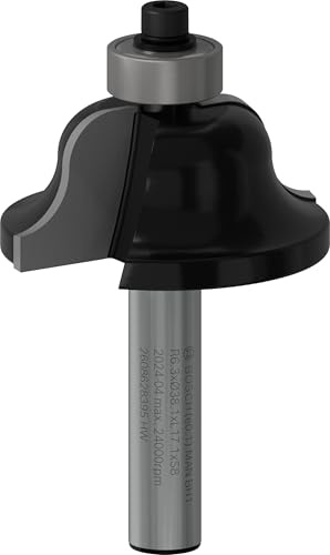 Bosch 1x PRO Profilfräser klassisch, R 6,3, S 8 | für Weichholz, Hartholz, Ø 38,1 mm, Professional Zubehör Oberfräsen, Kantenfräse