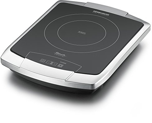 Rommelsbacher Einzelkochplatte CT 2203/TC – Made in Germany, SCHOTT CERAN® Kochfläche, 2-Kreis Heizelement, energiesparend, kurze Aufheizzeit, 9 Leistungsstufen, Touch Control, Edelstahl, 2200 Watt