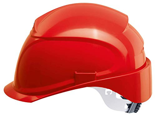Uvex Airwing B-S-WR Belüfteter Bauhelm mit Drehrad - Kurzer Schirm - Rot