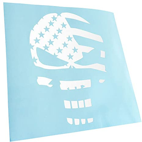 Kiwistar - Autocollant - US Punisher Skull 14 x 10 cm - blanc - G10 - Pour voitures, vélos, véhicules, motos, cyclomoteurs, tuning, vitres arrière
