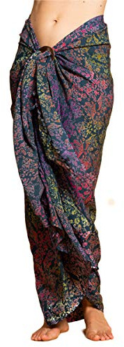 PANASIAM Sarong B024 Colored petrol, L