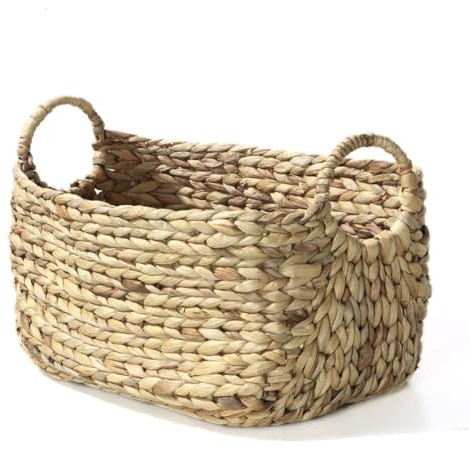 Cesta De Jacinto De Agua Con Asas - 46 X 27 X 27 Cm