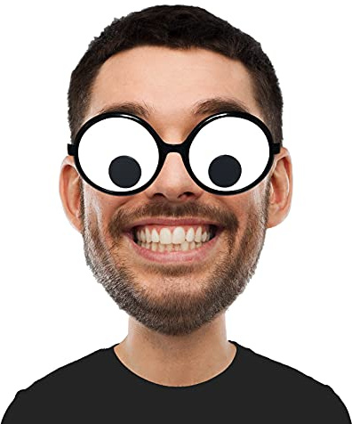 dodococa Wackelbrille mit Glubschaugen, lustige Kostümbrille für Karneval Party Scherzartikel - Riesige Kulleraugen-Brille für Erwachsene Kinder