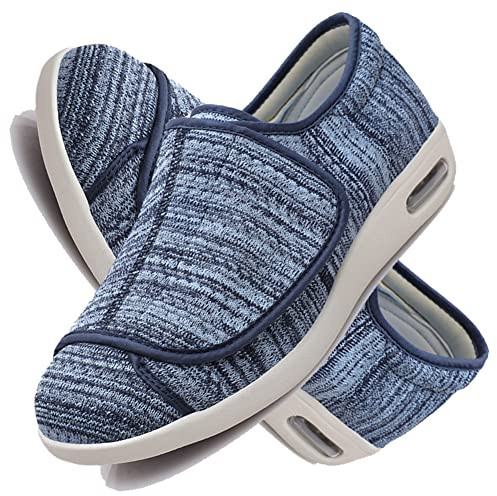 Diabétiques Coupe Large Chaussures de Sport réglables Chaud Bottes Diabétiques Oedème Bouffi Pied Automne et Hiver orthopédiques oignons diabétiques Chaussures de Marche en Cuir,Light Blue,38 EU