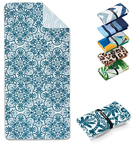 Fit-Flip Strandtuch XXL - Mikrofaser Badetuch - Strandtücher leicht und schnelltrocknend - 100% recyceltes Mikrofaser Handtuch - Strandhandtuch zum Baden (Portugal 200x90cm)