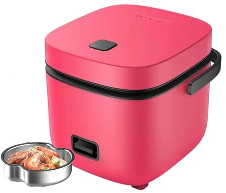 PanHuiWen Electric Rice Cooker Small 2 Person, Perfect Rice Cooker Korean Micro Rice Cooker 2 Cup, Multifunction Cooker For Apartment,Red