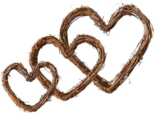 Kranz Rustikal Aus Rattan Herzförmig Rattankranz Rebenkranz Adventskranz Hängend Dekokranz Tischkranz Natur Wand Tisch Deko Holz Weiden Reben Tür Fenster Baum Hängende Ornament