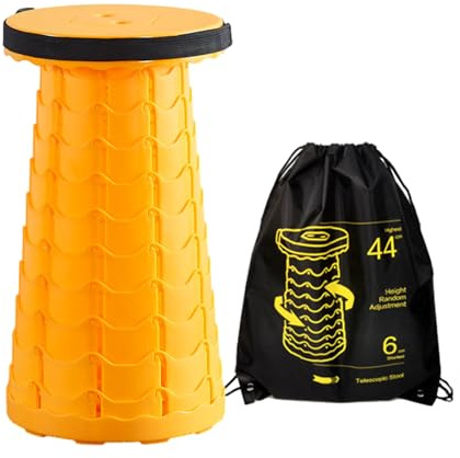 Tuzsocr Tragbarer Klein Klapphocker Camping Hocker Belastung 100 Kg Mit Tasche für Unterwegs Musikfestival Sitzen Oder Auch Als Tisch (Gelb)