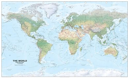 Mapa físico detallado del mundo - Tamaño - 73 x 118,9 cm - Papel laminado