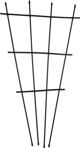 EliteKoopers 4Pcs Black 1.2m Fan Trellis For Garden Plant Flower Support Planter Frame for Climbing Roses Vines Flower Vegetable Garden Trellis