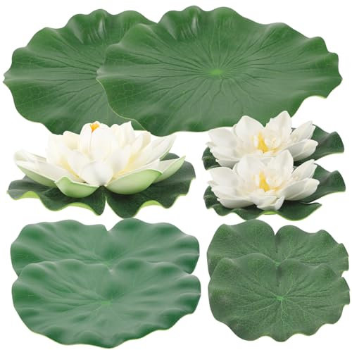 HOMOCONO Künstliche Lotusblumen Aus Kunststoff 9 Stück Pool Dekor Mit Schwimmenden Teichpflanzen Für Garten Teich Und Aquarium