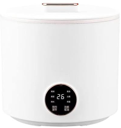 LJPZYOY Mini cuociriso con vaporiera, cuociriso Elettrico con pentola Antiaderente per 1-2 Persone, Multi-cuocitore per Riso Integrale, Riso Bianco, Quinoa e Cereali, 1,8 l, Bianco