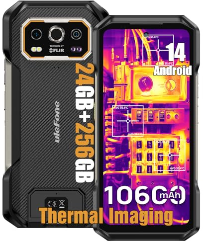 Ulefone Armor 27T Outdoor Smartphone Android 14 Handy 24GB + 256GB/SD-2TB 10600mAh Akku, 6.78 Zoll FHD+ 120Hz mit Wärmebildkamera, 64MP+50MP Kamera, unterstützt 33W Schnellladung 4G/GPS/NFC/OTG