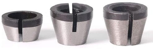 HaoTrade 3 Stück Spannzangen Adapter, Collet Adapter, Fräser Chuck Collet Adapter, Oberfräsen-Spannzangenfutter, Spannzangen Ersatzteile für Fräser Spannhülse Spannmutter Oberfräse Zubehör, 6mm, 6,35m