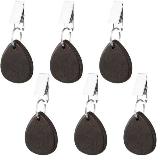 ZCYSRLQIN 6 Pcs Tablecloth Weights Pendant Teardrop Shape Table Cover Weights with Metal Clips for Outdoor Picnic Garden Patio Party Camping Dinner Table Cover Decoration (Black)