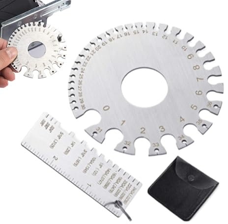 Engraved Steel Wire Gauge Tool, Metal Sheet Thickness Measuring Ruler, 9x9x3 inches Adorable Compact Gauge, Metals Work for Woodworking, Fabrication, Automotive