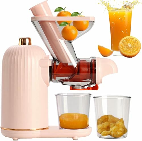 YGHBFRSZ Juicer de Prensa Fría de Grado Alimenticio, Máquinas Exprimidoras de Masas de Masas Lentas de 100 W para Vegetales de Fruta Entera, Libre de Bpa, Rendimiento de Jugo Alto, Motor Tranquilo