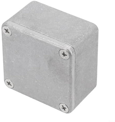 Filteilect Scatola in alluminio pressofuso, IP54, impermeabile, in metallo, con viti, alloggiamento per strumenti elettrici argentati, per elettronica fai da te, (50,5 x 50,5 x 31 mm)