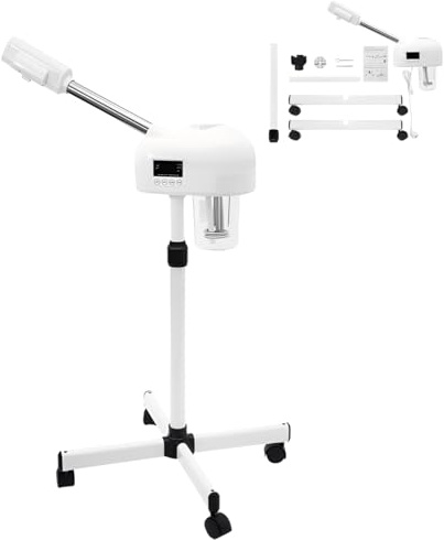 Vapore viso professionale 2 in 1, pulitore per pori, vapore, altezza regolabile 58-68 cm, modalità spray caldo, umidificante, temporizzazione 0-20 minuti per casa e salone di bellezza, 750 W, 220 V