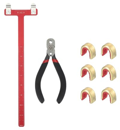 QUARKZMAN Bogenschießen Bögen T-förmiges Lineal Werkzeug 33x9mm Rot | Nockpunkte Zangen Set, Drehbogen Seil Nock Kits, Für Recurve Compound Bogensehnen Bogenschießen Zubehör
