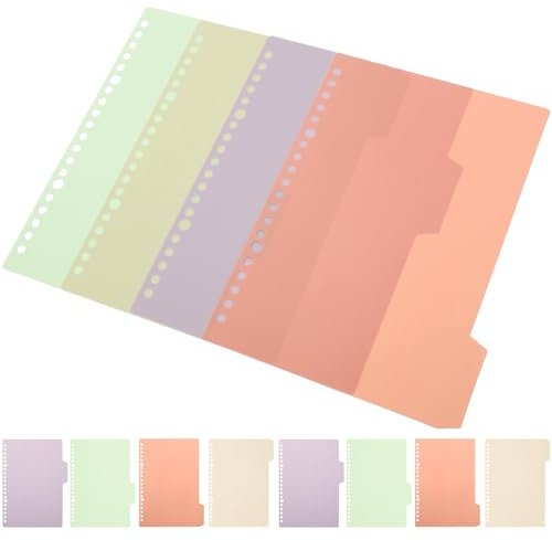 WEKAMOS 10 juegos Separadores de Índice para Archivador Divisores de Carpeta de Anillas Color Pastel Páginas de Índice Escriturables para Cuaderno Suelto Marcadores Prácticos para Oficina