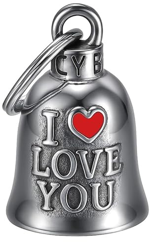 MOCY BELL - Campanello Moto I Love You argento cuore rosso - MocyBell