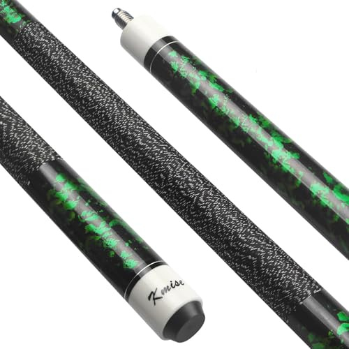 Kmise Billard Queue-Set, 147cm 18–21 oz Professionelles Billardqueue aus kanadischem Ahorn, Neuer verbesserter Griff, 4 Farben optional Queue Wird mit Kreide und Handschuhen geliefert