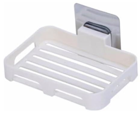 Self Adhesive Soap Dish | Soap Holder - Wall Mounted Soap Tray with Drainage - No Drilling Bathroom Soap Holder for Shower, Sink & Kitchen Bathroom Kitchen Organizer