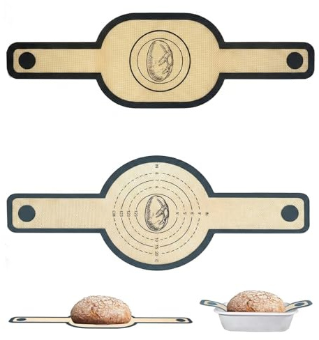 2 tappetini da forno per pane, in silicone, antiaderenti, riutilizzabili e adatti per impastare impasto, dolci, macaron e biscotti