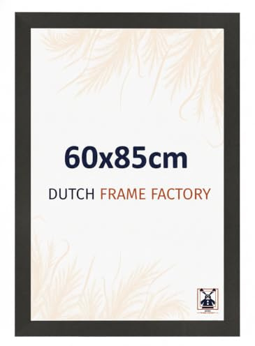 Dutch Frame Factory - Cornice 60x85 cm Nero Opaco - MDF | Vetro acrilico antiriflesso, Montaggio a parete, Adatta per foto, poster o puzzle, Made in Holland