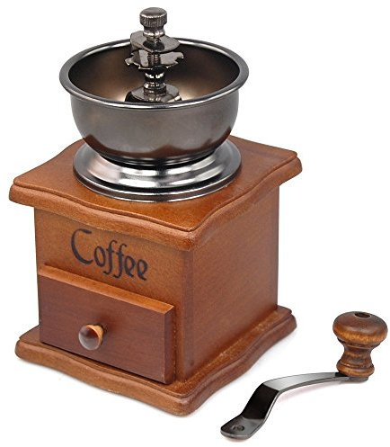 Macinacaffè manuale – Premium Vintage Style Coffee Grain Burr Mill Machine con cassetto di cattura, fresa conica, macinatrice a mano spezie