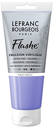 Lefranc Bourgeois Flashe 300579 - Vernice acrilica e vinile, altamente pigmentata, elastica, resistente alla luce, resistente all'invecchiamento, opaca, per interni ed esterni, tubetto da 80 ml, viola pastello