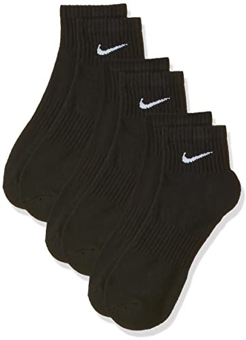 NIKE Men's Everyday Cushion Ankle Socks 3 Pair , Black/White, S UK