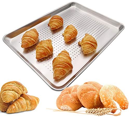 Firsmat Aluminium-Backblech, perforiert, halbe Größe, Backblech, Metall, Kochgeschirr, mittelgroß, 33 x 45,7 cm
