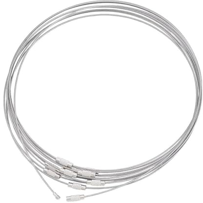 NBEADS 10 Fili Filo per Collana, Collana con Filo Catene D'Acciaio Da 45.72cm con Chiusura A Vite Catena per La Creazione di Gioielli Fai-Da-Te, Argento
