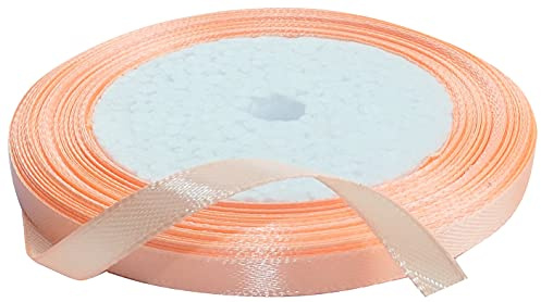 AERZETIX - C50440 - Satinband dekorativ glänzendes - 6mm x 22 meter - pfirsich - kreative projekte nähkunst geschenkverpackung zur geburtstagsfeier