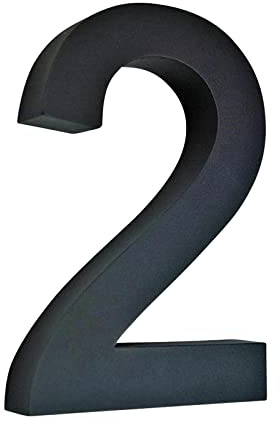 3D Hausnummer Edelstahl Wetterfest & Pflegeleicht Wählbar zwischen Zahlen 0-9 und Buchstaben a-c Hausnummernschild mit Montagematerial 20 cm Höhe (2, schwarz/anthrazit)