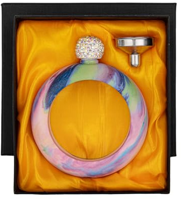 Toptie Pulsera Con Petaca de Whisky para Mujer, Botella de Vino Oculta | 100 ml, Acero inoxidable, Tapa de Diamantes de Imitación, Accesorio de Moda, Ideal para Fiesta y Regalo