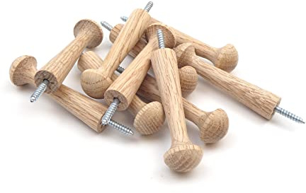 Lot de 10 chevilles à visser en chêne 8,9 cm
