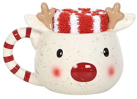 Rudolph Reindeer Mug and Socks Set