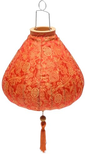 Angoily Linterna Forma De Lámpara De Vietnam Farol Antiguo para Exterior Lámpara Hoian Farolillos De Papel Colgantes Lámpara Colgante Asiática Metal Diamante China Encantadora