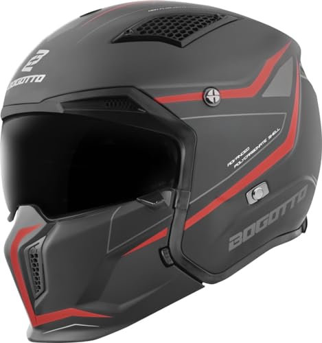 Bogotto Radic WN-ST 22.06 Helm, rot/schwarz, XL