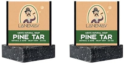 2Pack Kiefernteer-Seife Seife Bar für Männer Natürliche Körperseife Bar Männer Ätherische Ölseife für Männer Handgemachte Seife Bar für die meisten Typ Körper Gesicht Haar