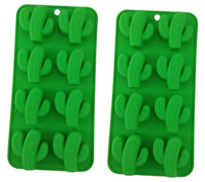 MAGICLULU 2pcs Cactus Chocolates Molds Food-Grade Silicone Candy Moulds Nonstick for Home Kitchen
