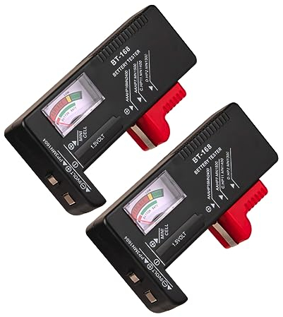 HEMOTON Digitales Batteriekapazitätstester-set 2-teilig 168 Batterietester Spannungsvoltmeter Mit Farbcodierter Ladestandsanzeige Stromzähler Für Spannungstester