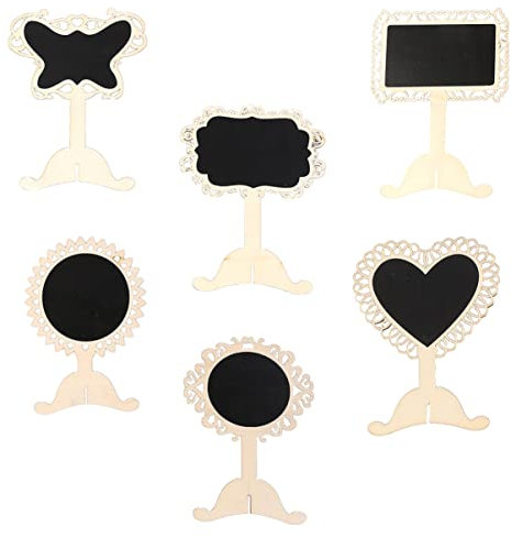 Zerodeko 6St Mini-Tafel Tafel-Lebensmitteletikett Tischstaffeleien zum Malen Mini-Stehtafel Essen Tafel aus Holz Werbetafel vertikal Nachrichtentafel Memorandum Ornamente Kind Zypresse