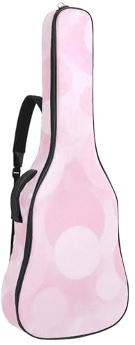 Universelle wasserdichte Akustikgitarrentasche für 40/41/42 Zoll Gitarren, praktische Aufbewahrung und zuverlässiger Schutz, rosa kreisförmig geometrisch, mehrfarbig, 42.9x16.9x4.7 in, Gitarrentasche