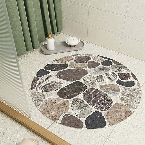 rutschfeste Badematten, Gebogene Duschmatte, runde Duschmatte, 60 cm, Luffa-Badematte für Badezimmer in der Dusche, rutschfeste Anti-Schimmel-PVC-Badewanne